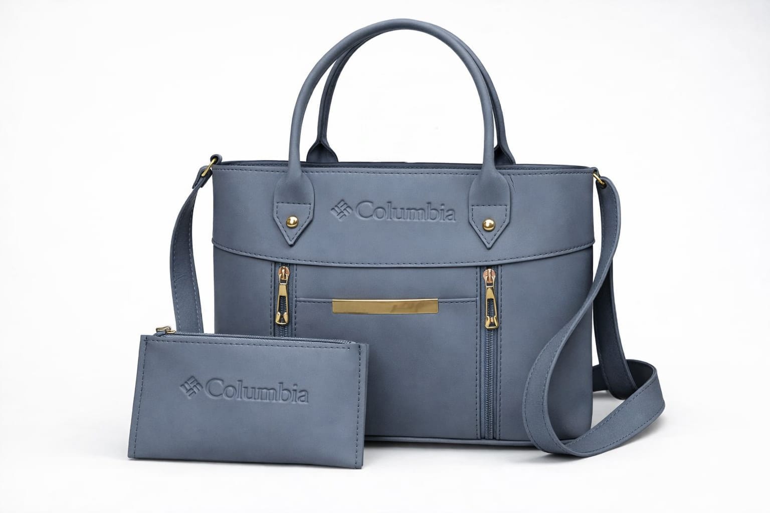 Luxe Signature 2-Piece Tote Handbag Set for Women – Premium Black Shoulder Bag & Matching Pouch