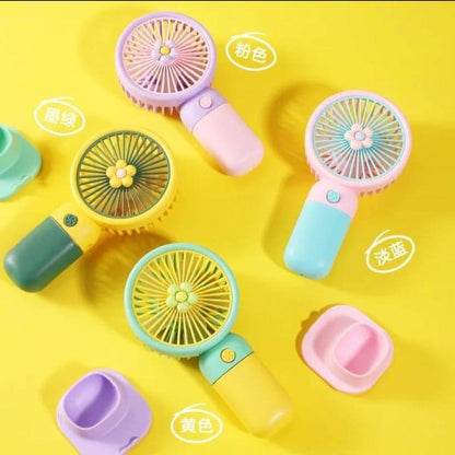 Fruit Mini Rechargeable Handheld Fan with Stand – Portable USB Desktop Cooling Fan (Random Color)