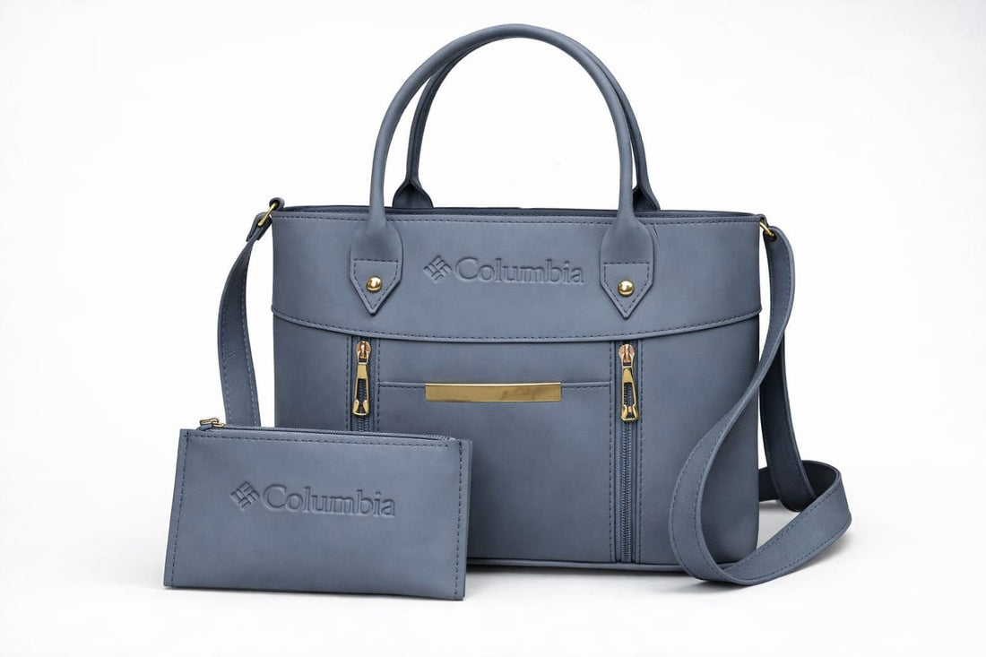 Luxe Signature 2-Piece Tote Handbag Set for Women – Premium Black Shoulder Bag &amp; Matching Pouch