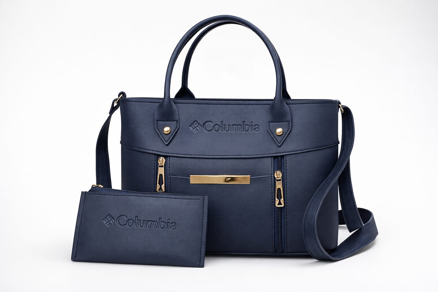 Luxe Signature 2-Piece Tote Handbag Set for Women – Premium Black Shoulder Bag &amp; Matching Pouch