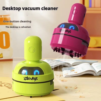 Mini Desktop Vacuum Cleaner – Portable USB Rechargeable 3-Speed Handheld Dust Collector for Home, Office &amp; Keyboard Cleaning (Random Color)