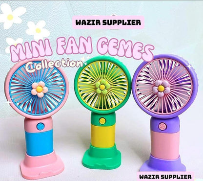 Fruit Mini Rechargeable Handheld Fan with Stand – Portable USB Desktop Cooling Fan (Random Color)