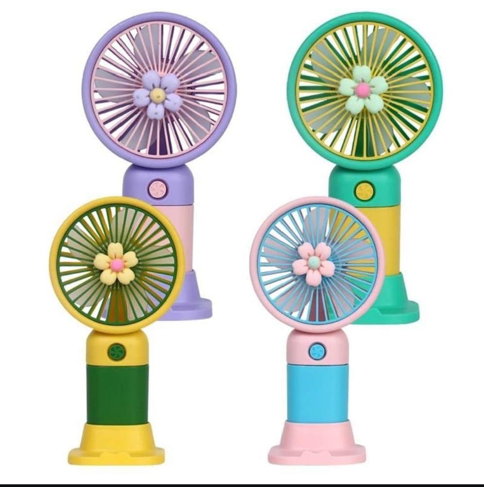 Fruit Mini Rechargeable Handheld Fan with Stand – Portable USB Desktop Cooling Fan (Random Color)