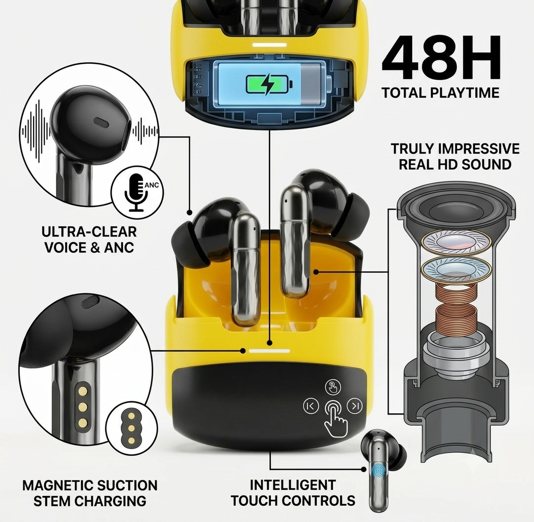 U39 Wireless Bluetooth Earbuds – Deep Bass &amp; HD Sound