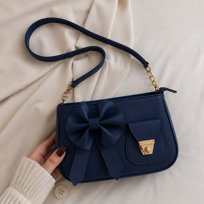 Bella Bow Shoulder Bag for Women – Fashion Mini Handbag with Elegant Bow Design | Black