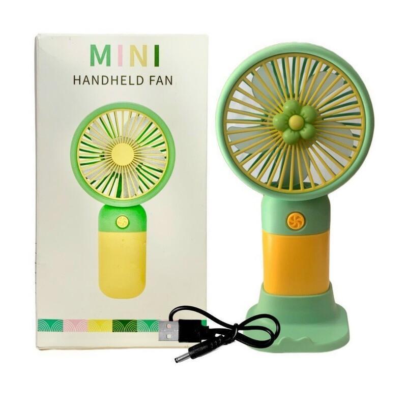 Fruit Mini Rechargeable Handheld Fan with Stand – Portable USB Desktop Cooling Fan (Random Color)