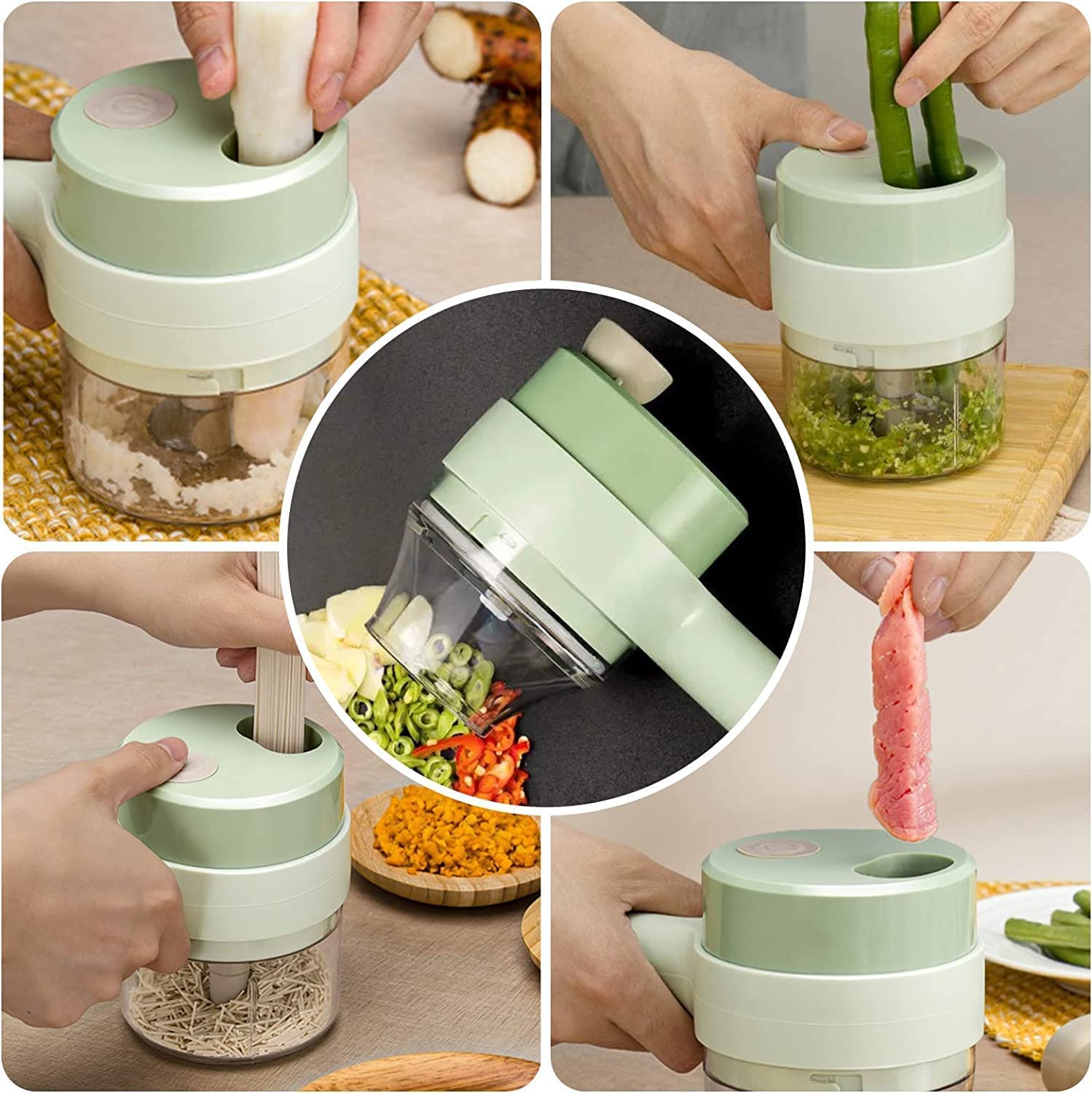 Manual Hand Press Hammer Chopper – Multi-Purpose Vegetable &amp; Food Cutter with Stainless Steel Blades