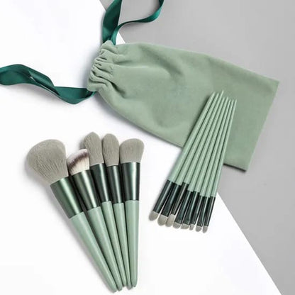 13-Piece Professional Makeup Brush Set with Storage Pouch – Soft Bristles for Blending, Contouring &amp; Daily Makeup (Random Color)