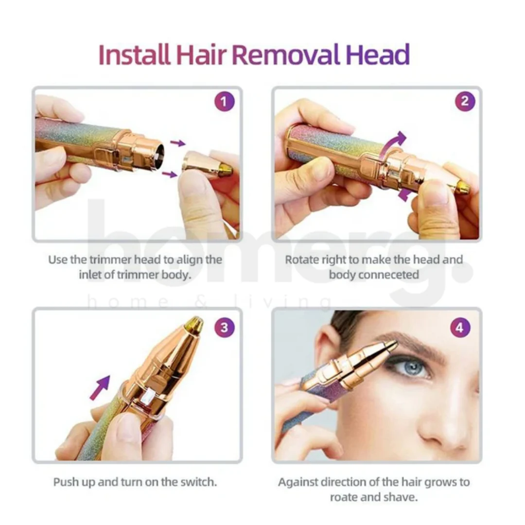 2 In 1 Rechargeable Flawless Eyebrow &amp; Facial Hair Remover